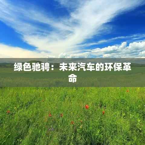 绿色驰骋:未来汽车的环保革命