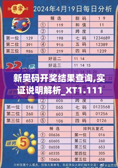 新奥码开奖结果查询,实证说明解析_XT1.111