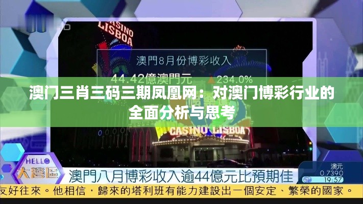 澳门三肖三码三期凤凰网：对澳门博彩行业的全面分析与思考